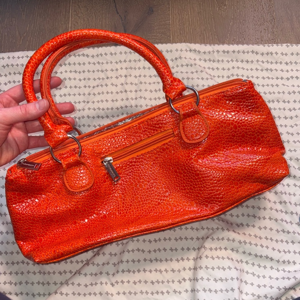 Orange Wine Cooler Purse Insulated Handbag Bottle Carrier